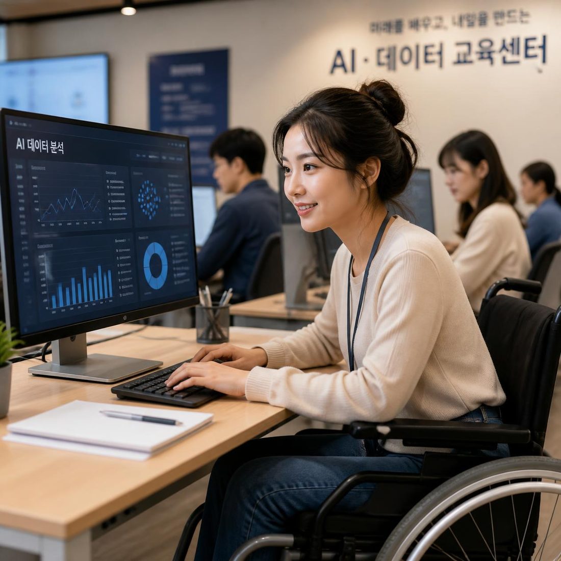 디지털 콘텐츠 직무 - 휠체어 이용 여성 학습자