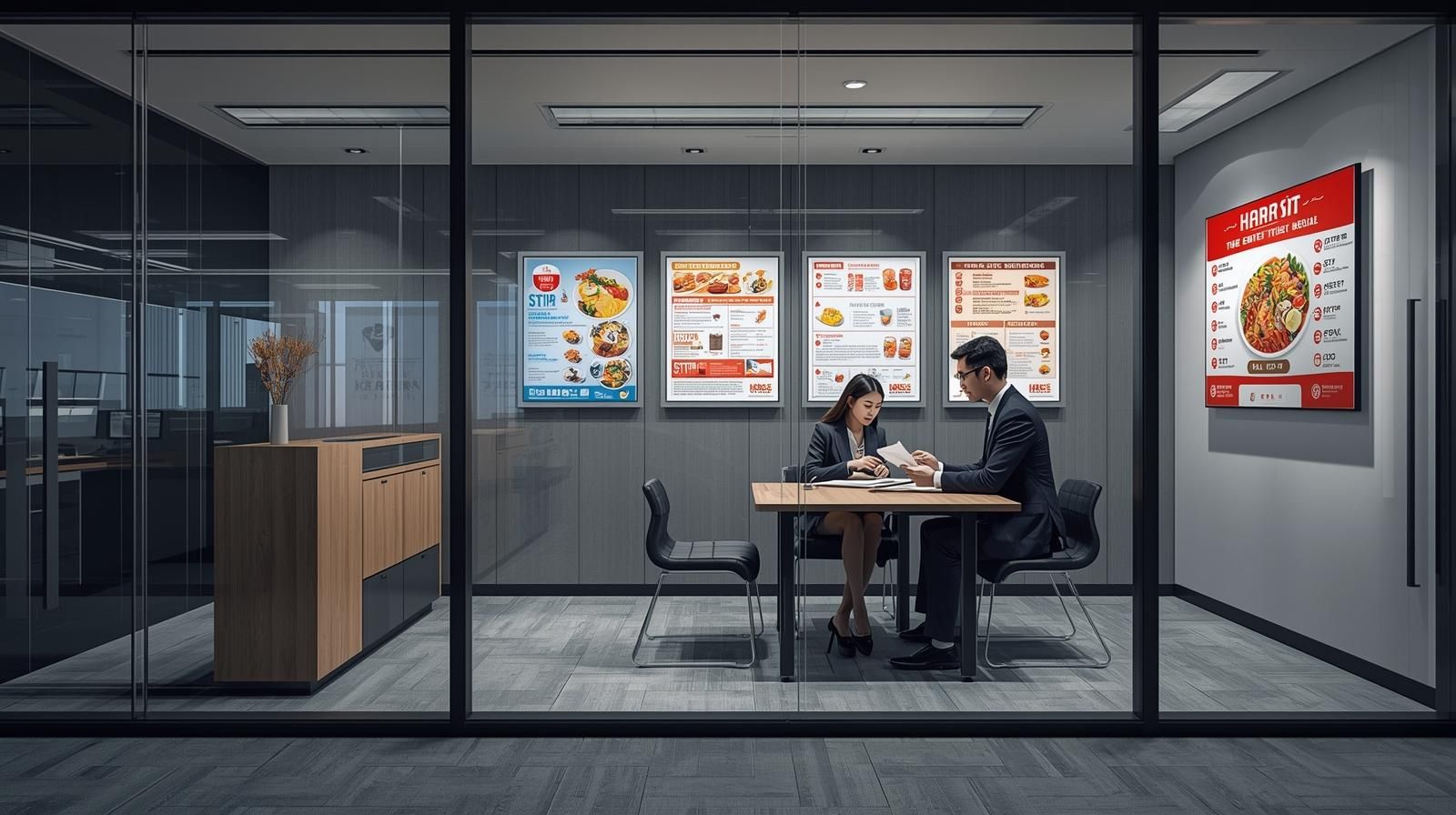 배달 프랜차이즈 매장에서 치킨을 튀기고 포장하는 주방 직원