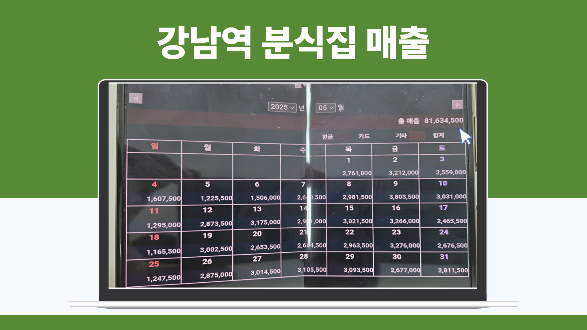 강남역 매출 데이터