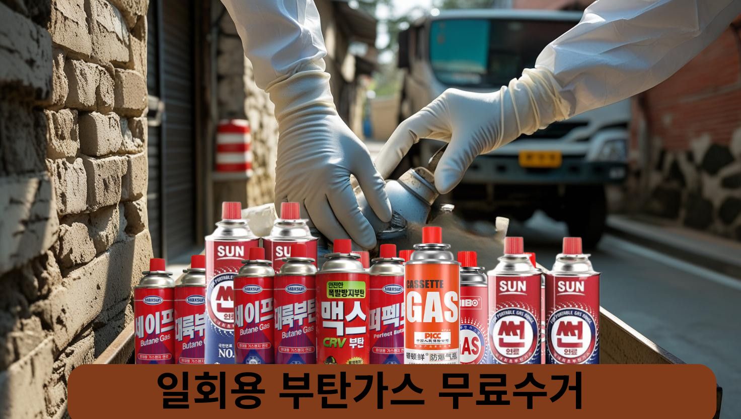 일회용 부탄가스 무료수거 현장