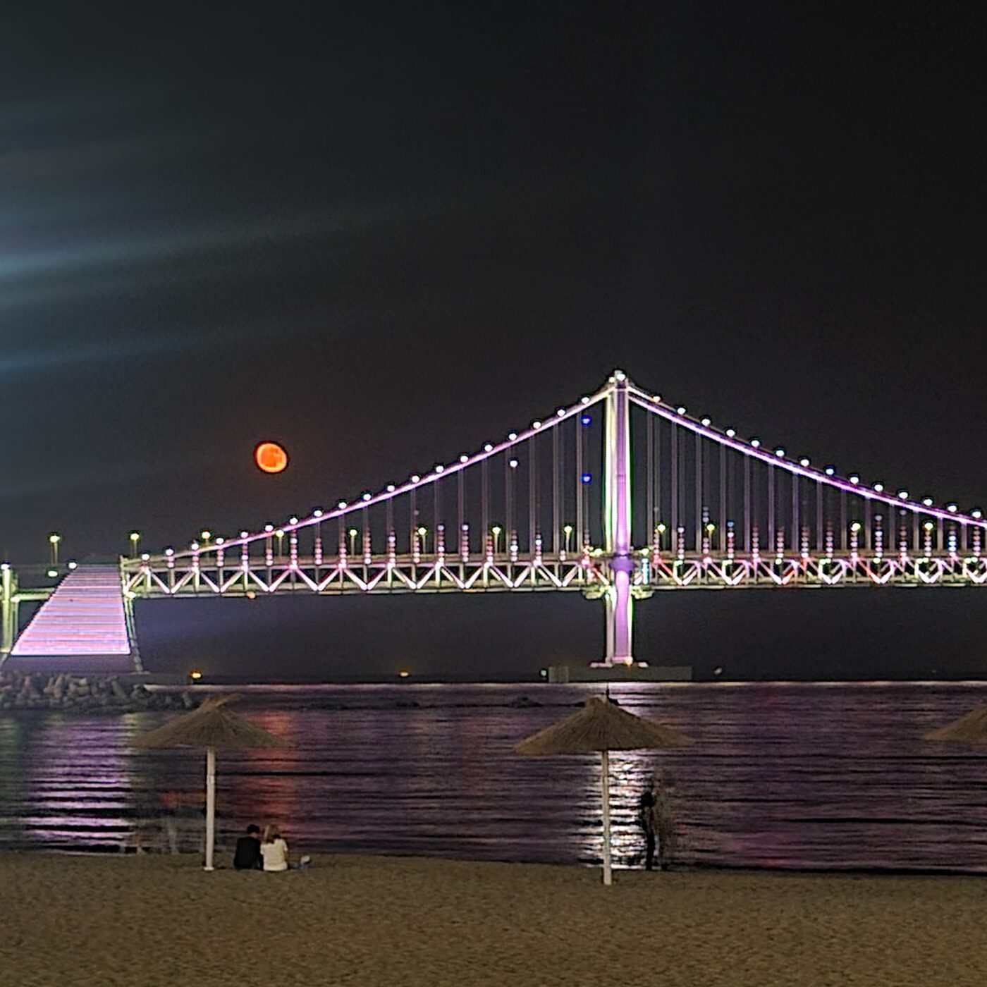Gwangan Bridge Busan night panorama