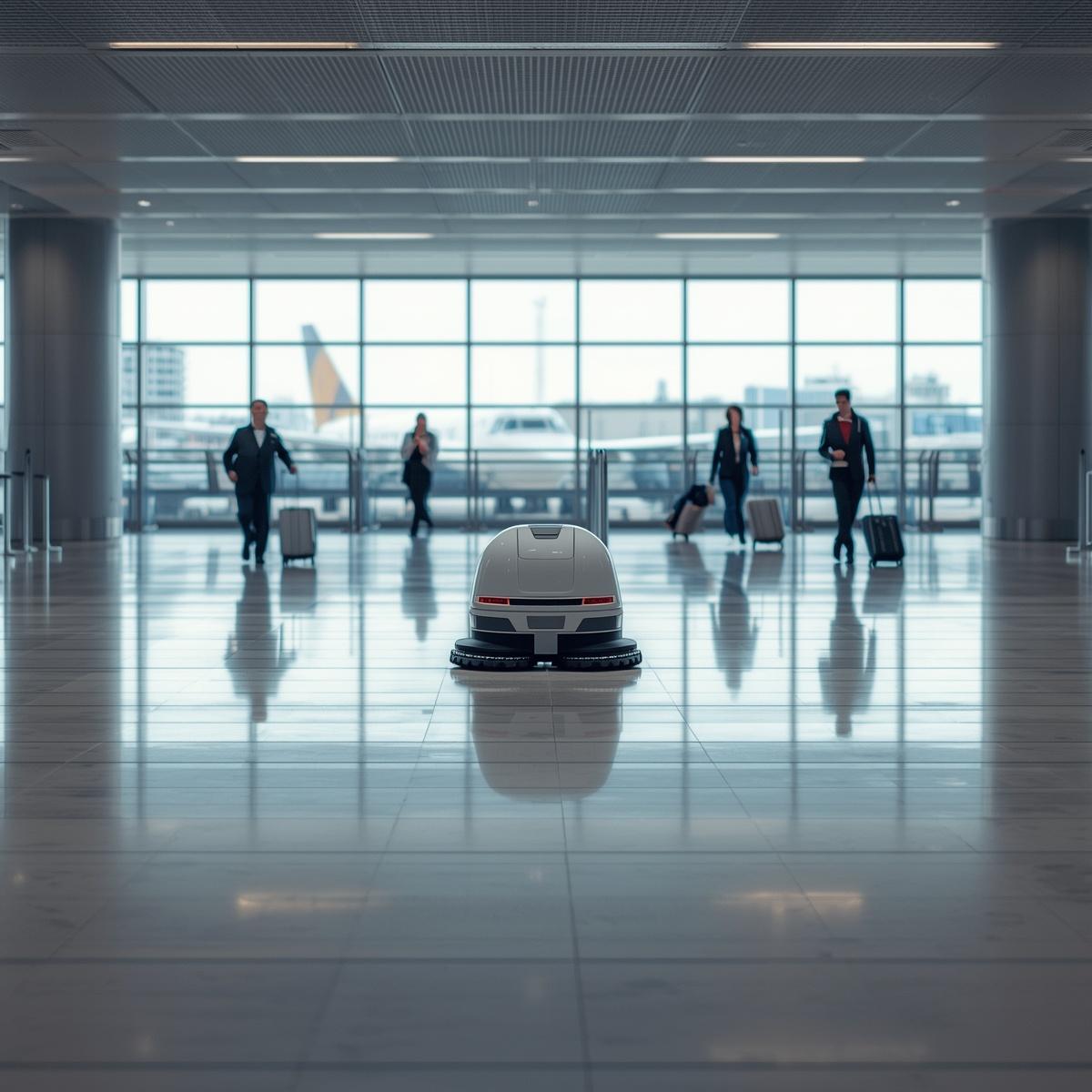 국제공항 청소 로봇 도입 현장