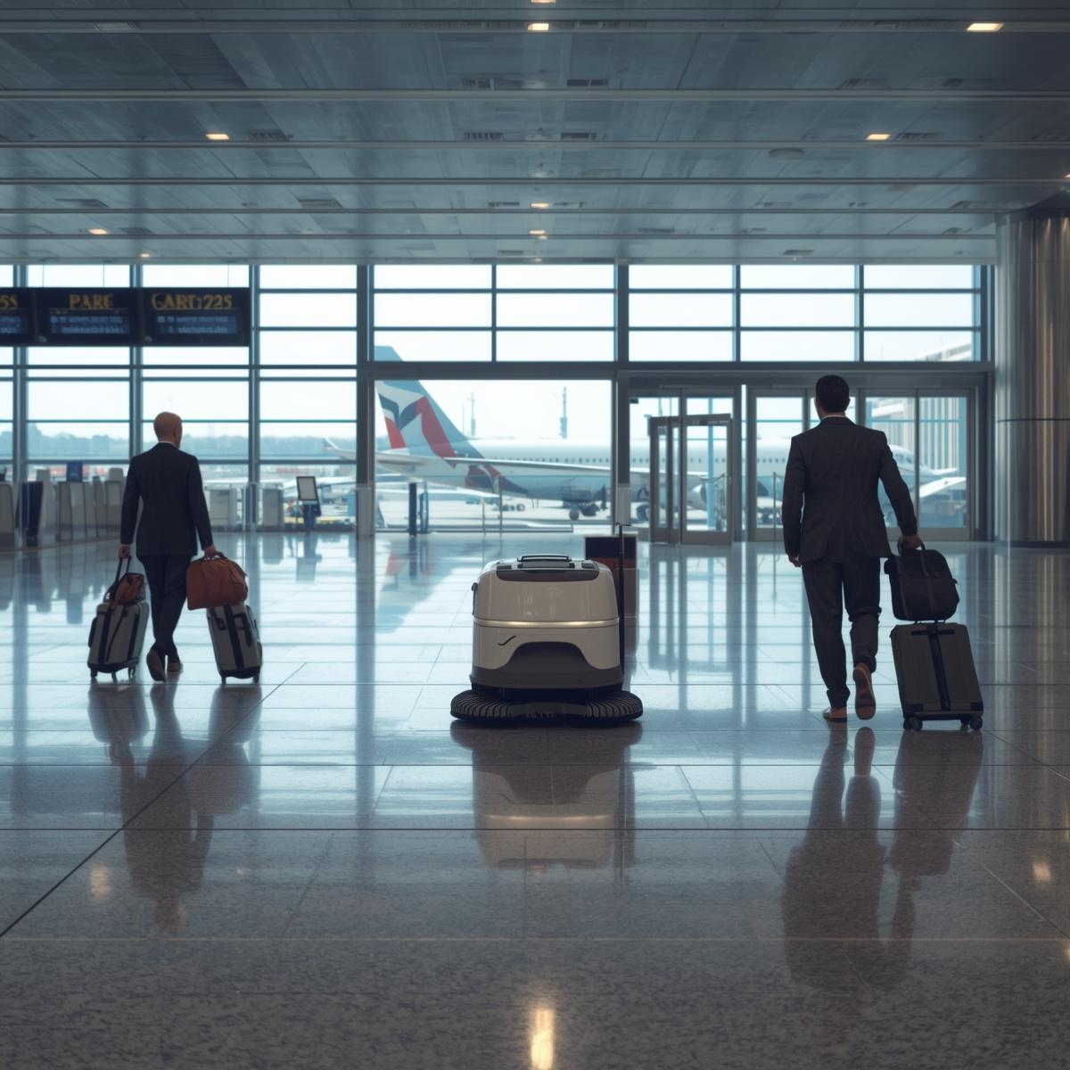 국제공항 청소 로봇 도입 현장