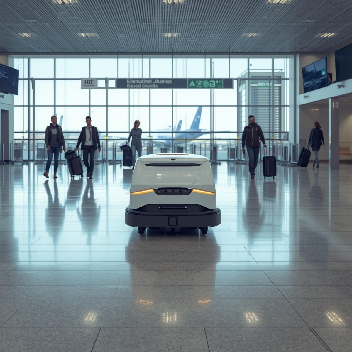 국제공항 청소 로봇 도입 현장